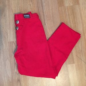 Vintage red cherry western high-waisted jeans